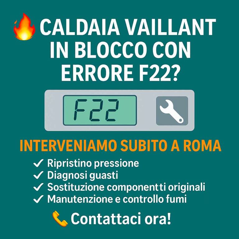 Caldaia Vaillant errore F22 cause soluzioni e assistenza a Roma